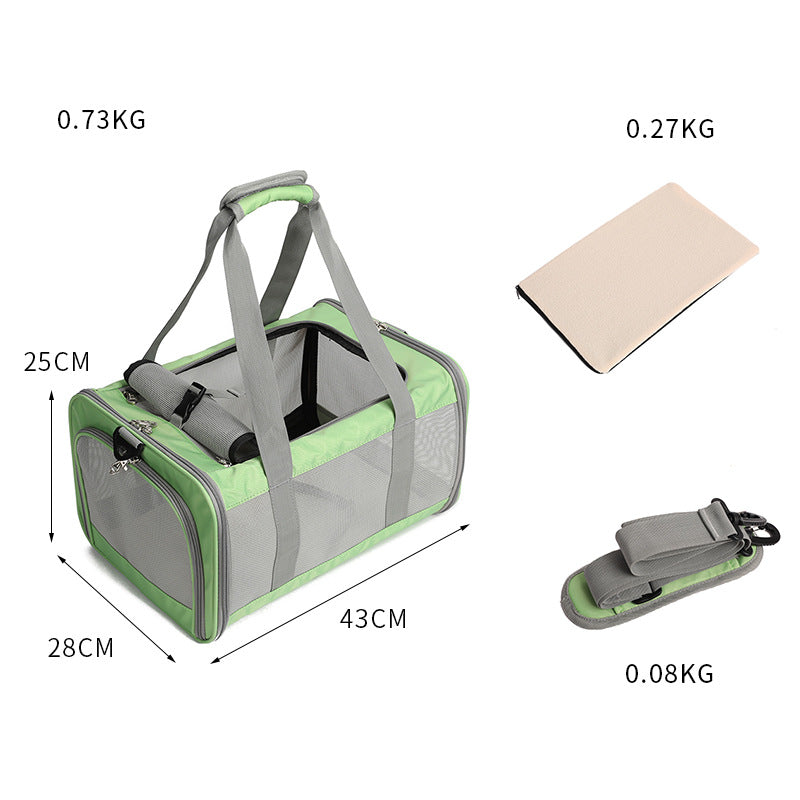 HappyNest™ Premium Soft-Sided Pet Carrier Bag - Breathable Mesh Travel Tote for Cats & Small Dogs