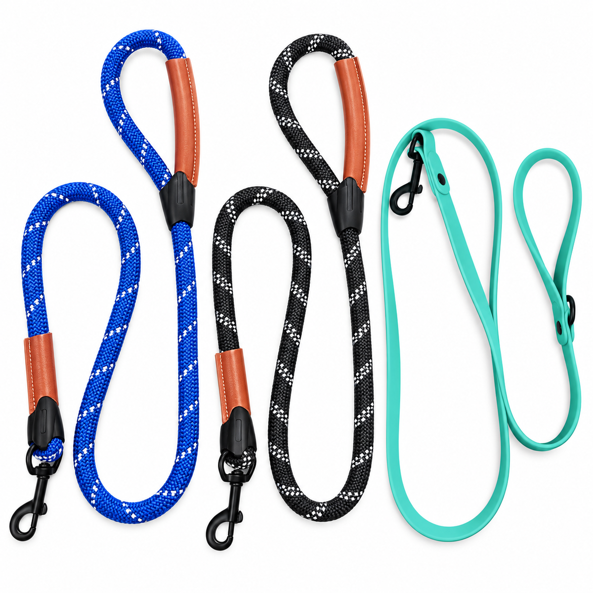 HappyNest™ Heavy-Duty Pet Walking Leash with Comfortable Hand Loop - 150cm Daily Traction (Braided Rope & PVC Styles)