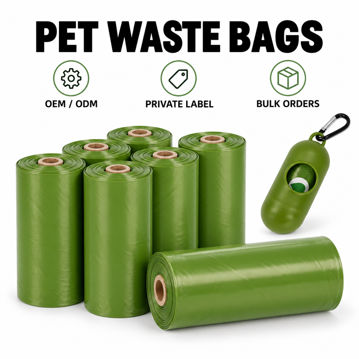 HappyNest™ Eco-Friendly Dog Poop Bags with Dispenser - 150 Bags (10 Rolls), Leak-Proof & Thick Pet Waste Bags, Easy Tear-Off