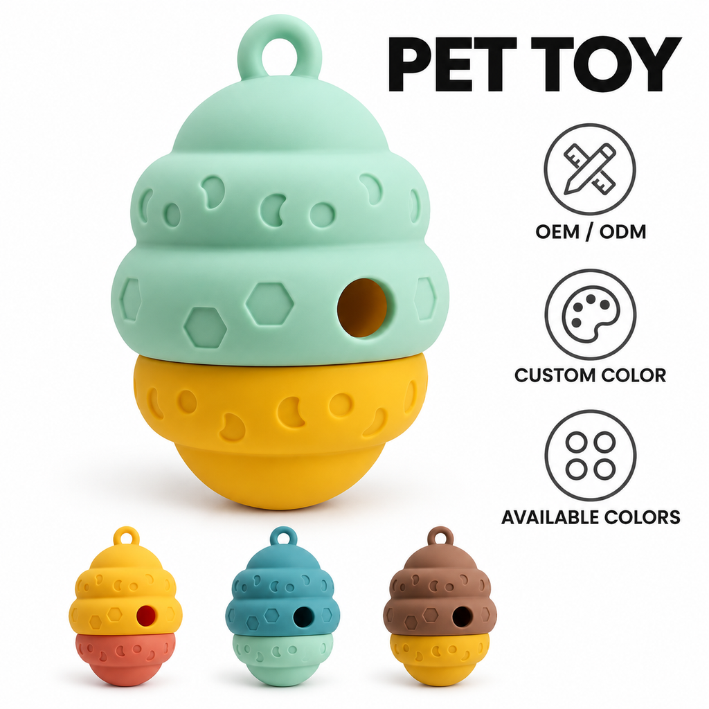 HappyNest™ Interactive Silicone Pet Slow Feeder Toy - Treat Dispensing Maze Puzzle Ball for Dogs & Cats