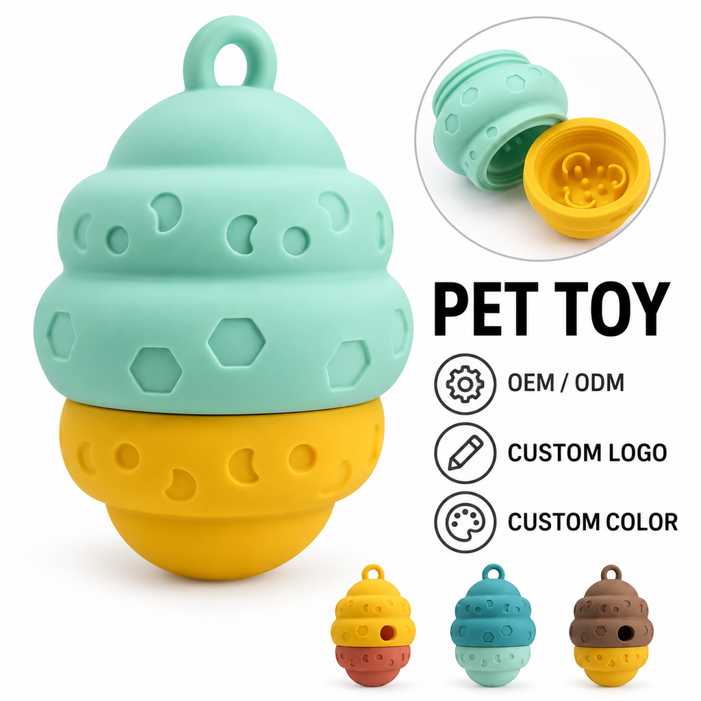HappyNest™ Interactive Silicone Pet Slow Feeder Toy - Treat Dispensing Maze Puzzle Ball for Dogs & Cats