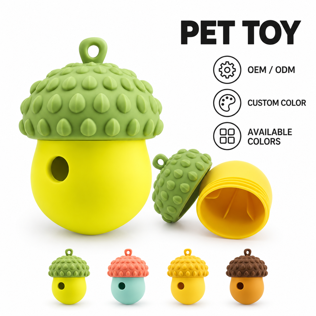 HappyNest™ Silicone Acorn Interactive Treat Dispensing Pet Toy
