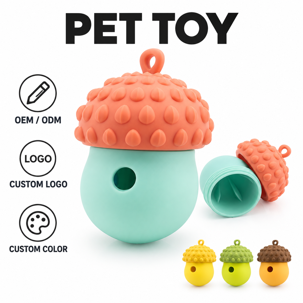 HappyNest™ Silicone Acorn Interactive Treat Dispensing Pet Toy