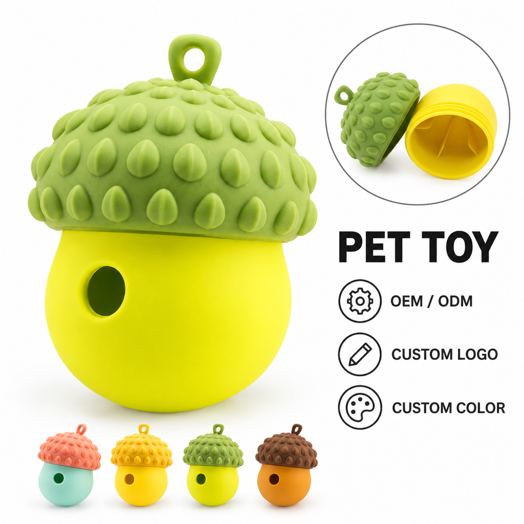 HappyNest™ Silicone Acorn Interactive Treat Dispensing Pet Toy
