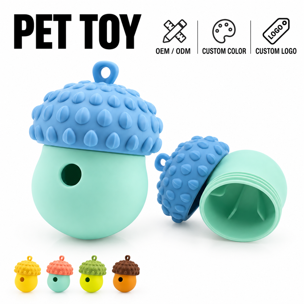 HappyNest™ Silicone Acorn Interactive Treat Dispensing Pet Toy