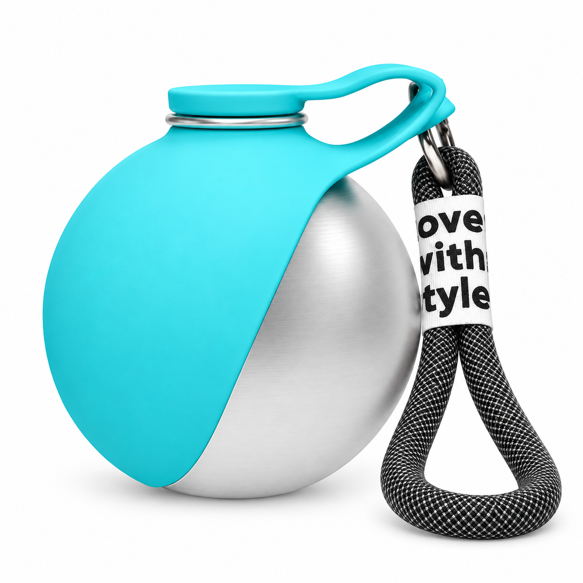 HappyNest™ Portable Pet Travel Water Bottle - 285ml 304 Stainless Steel Bottle with Foldable Food-Grade Silicone Bowl