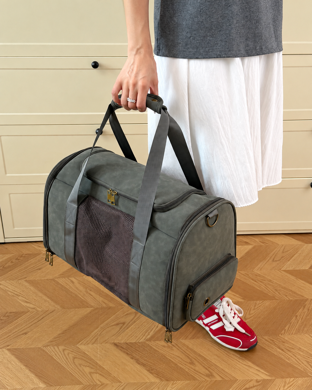 HappyNest™ Premium Suede Pet Carrier Bag - Soft-Sided Airline Approved Pet Travel Carrier