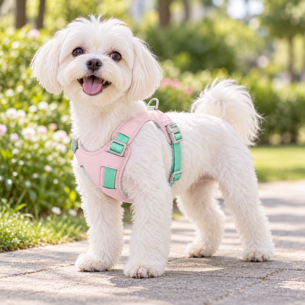 HappyNest™ Lightweight Cooling Dog Harness - Adjustable No-Pull Pet Vest with Dual D-Rings & Reflective Safety Details